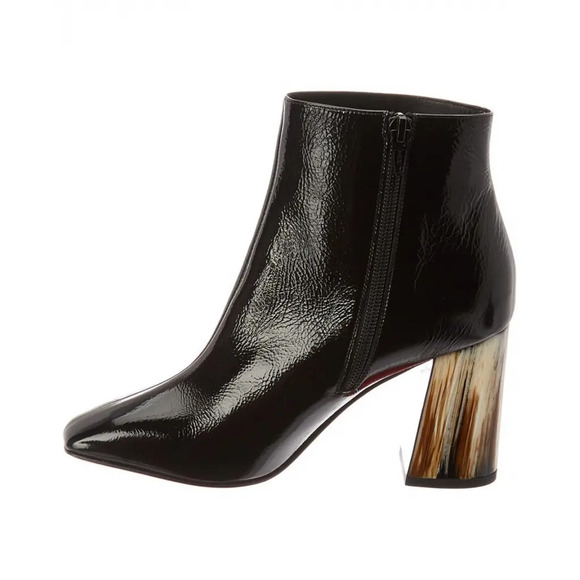 Christian Louboutin Hilconico 85 Black Patent Block Corne Heel Ankle Bootie 35.5 - Picture 7 of 12